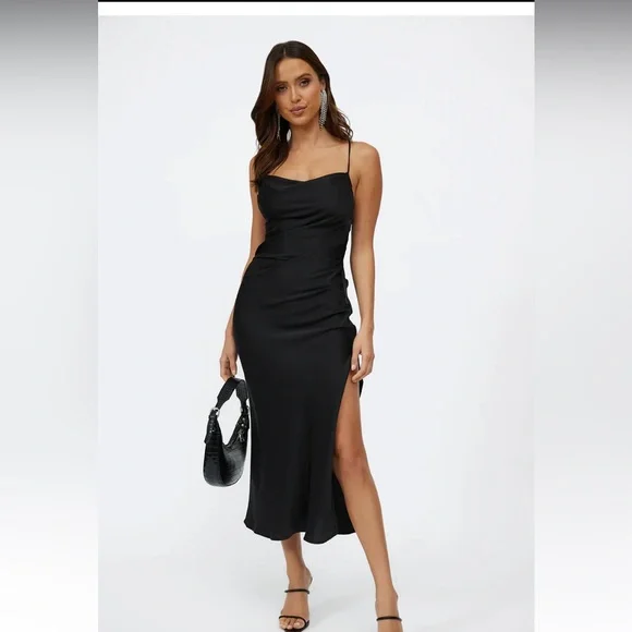 hello molly black and white dress Match Me Dress Black